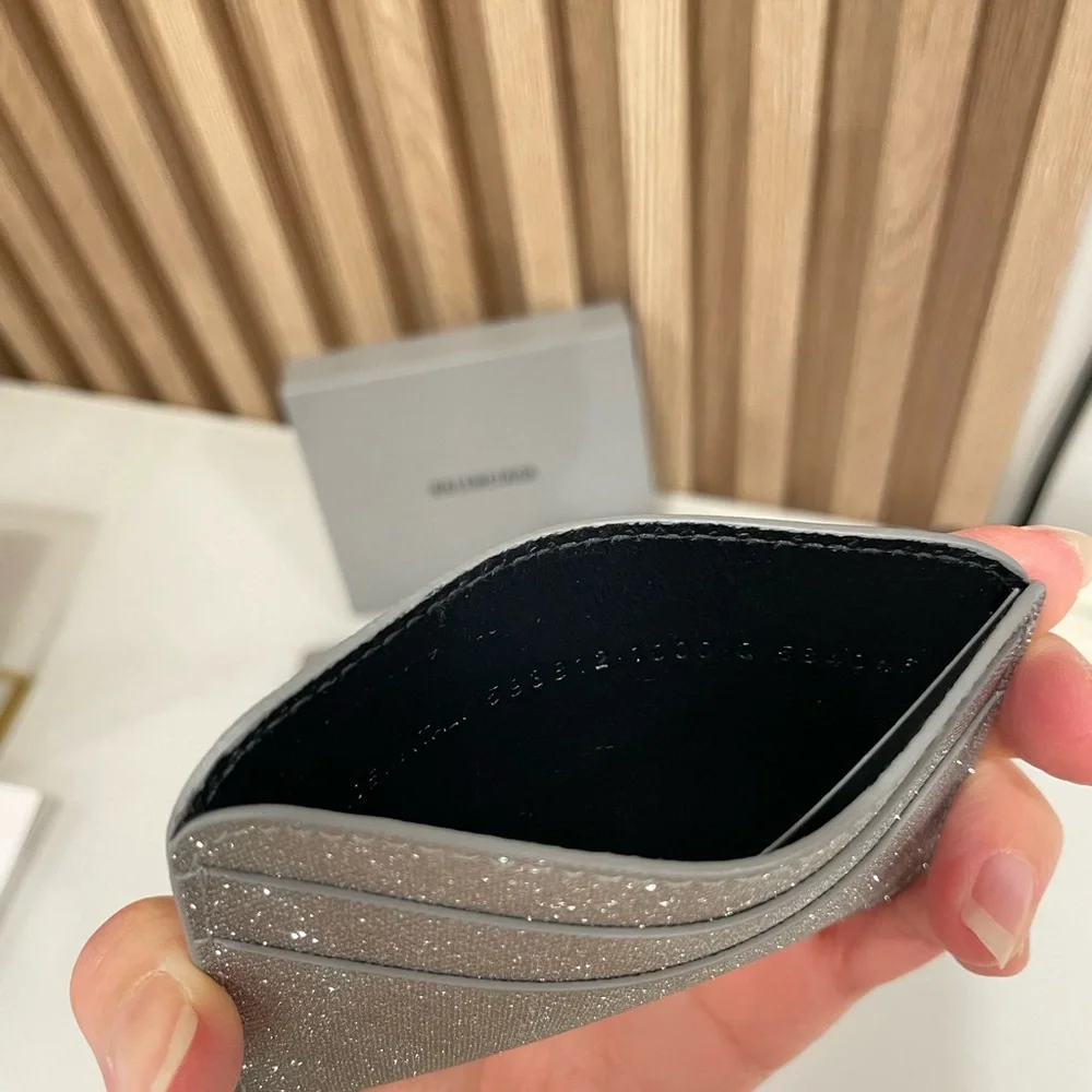 *SOLD* Balenciaga Silver Sparkle Card Holder - Picture 6 of 6